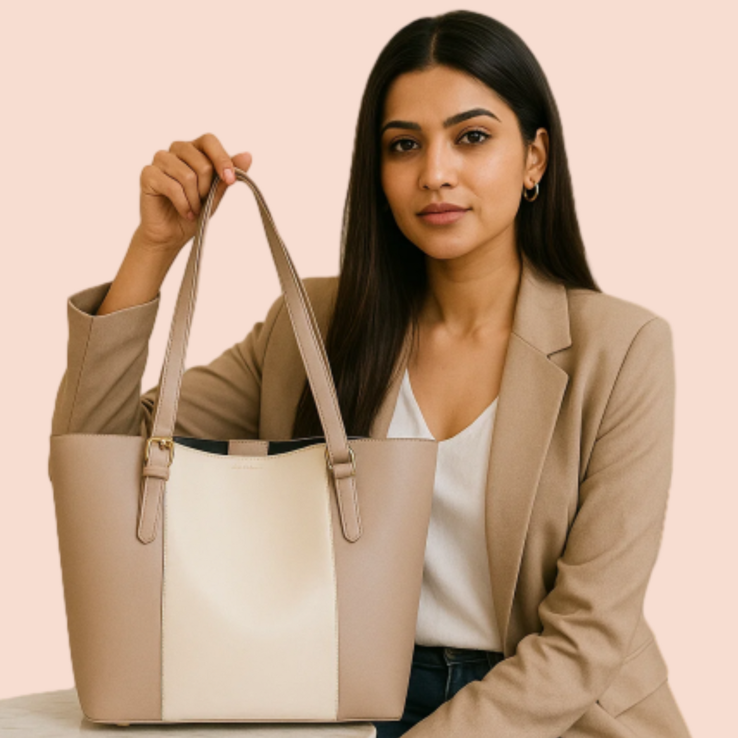 A beige bag crafted with love